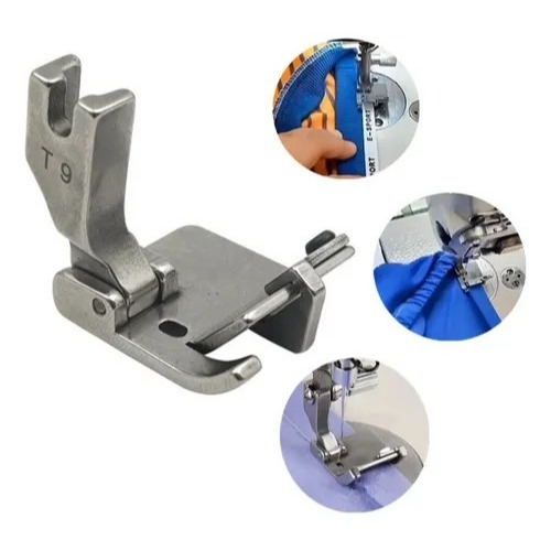 Calcador Reta Multifuncional T9  Guia Pesponto Regulável Barra Bainha Cadarço