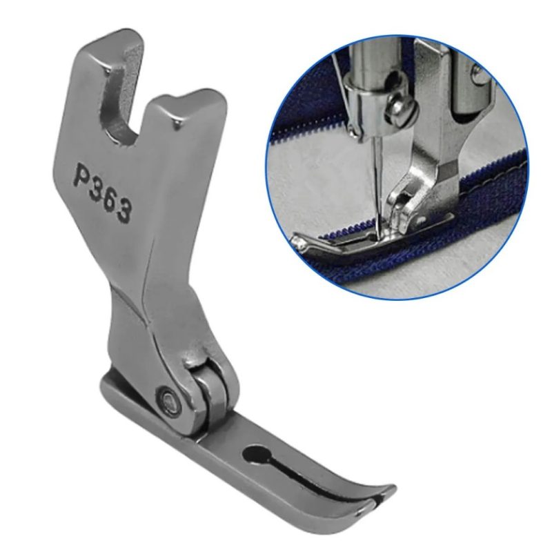 Calcador Pezinho Central para Pregar ZĂper em Máquina Industrial