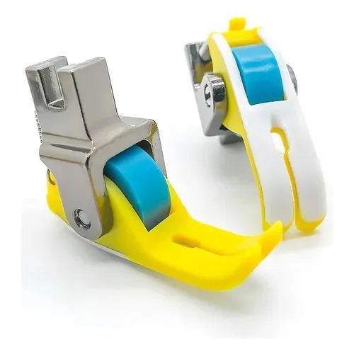 Calcador Pezinho Teflon Multiuso com Rolete Rodinha para Máquina Industrial Plástico/Couro/Nylon