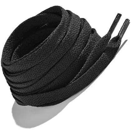 Cordão Cadarço Chato Preto com Ponteira 130cm  Confecção/Sunga/Tênis/Calça/Bermuda