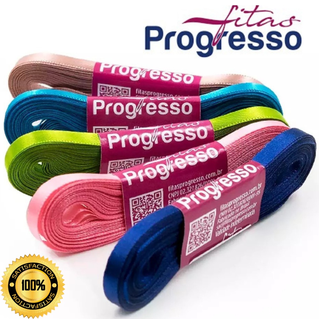 Fita de Cetim Progresso N°1 7mm - Peça com 10 Metros